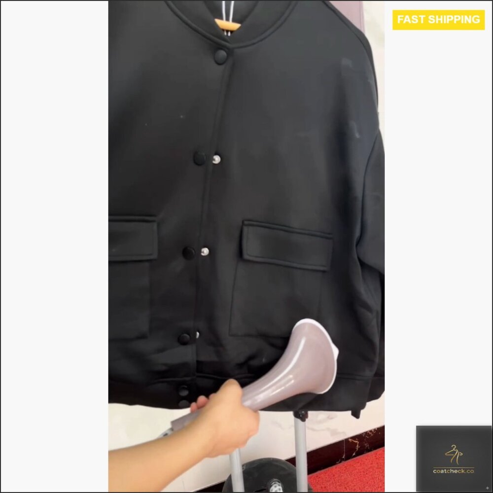 Cropped Bomber Jacket With Pockets, Button Down C… - image 7